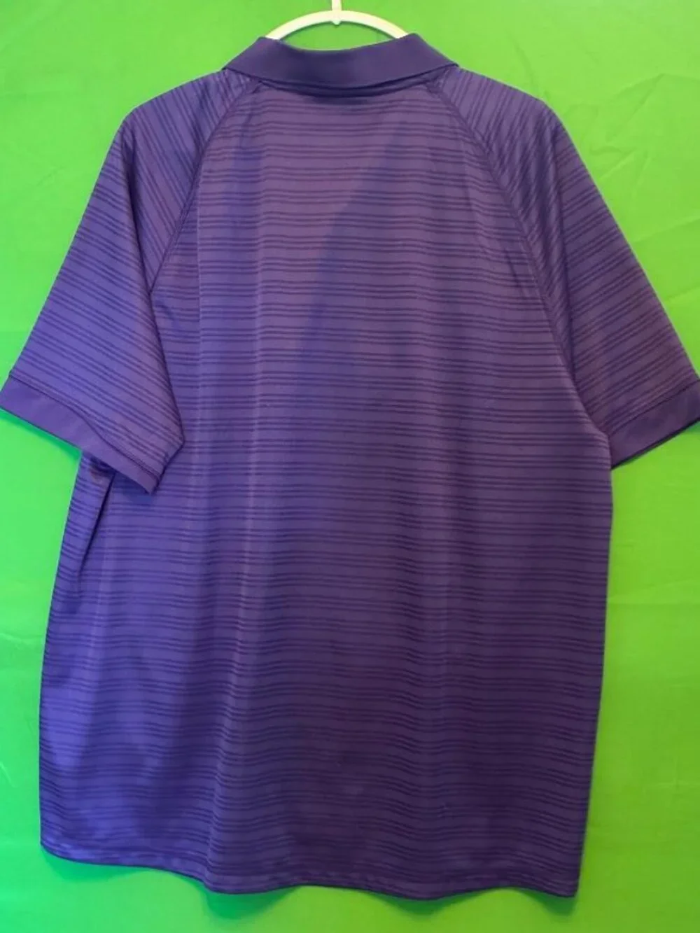 Adidas Golf Polo Climalite Mens XL Purple Horizontal Stripes Wicking Quick Dry